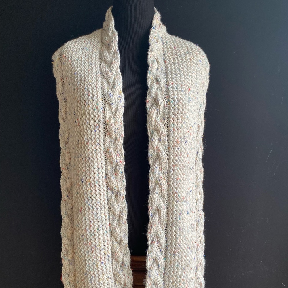 New Hand Knitted Long Reversible Braided Scarf, Gift for Her